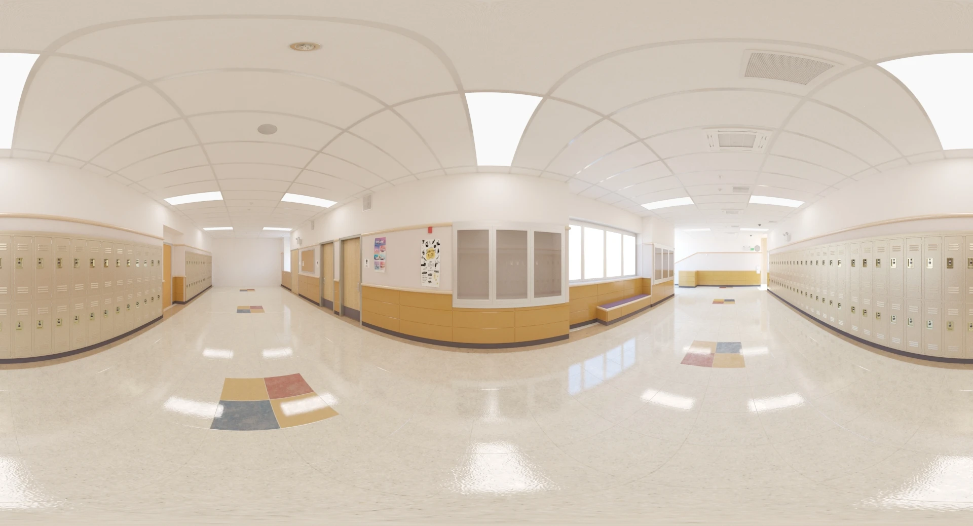 School Hallway Locker Room 3D Model_08