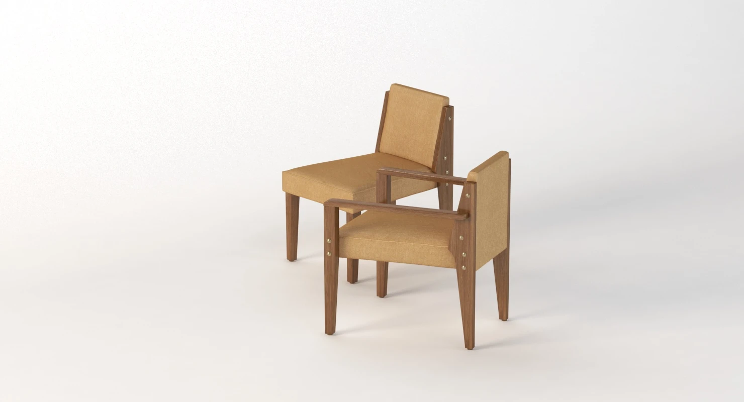 Dupre Lafron Style Chair 3D Model_09