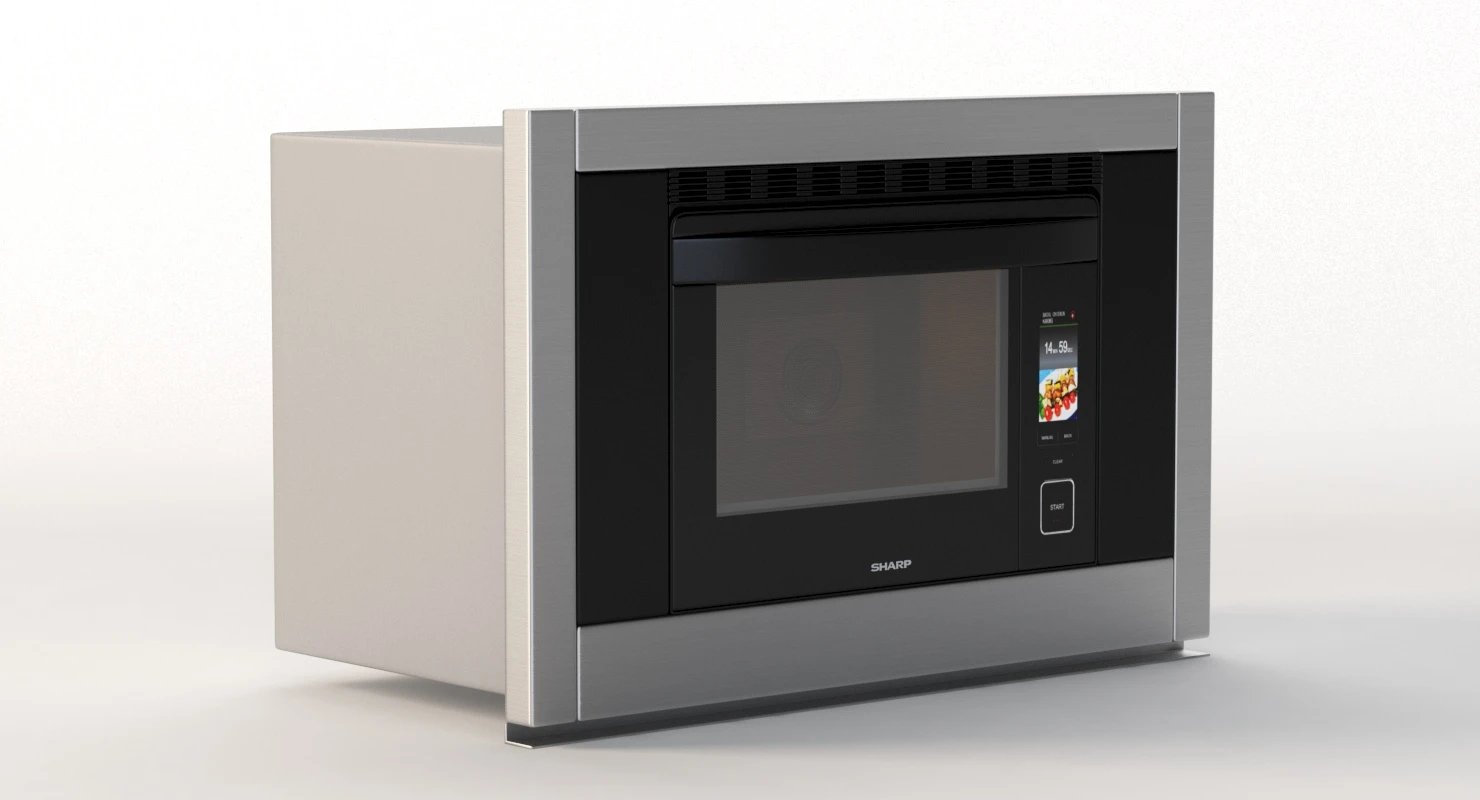 Sharp Super Heated Steam And Convection Built In Wall Oven 3D Model_05