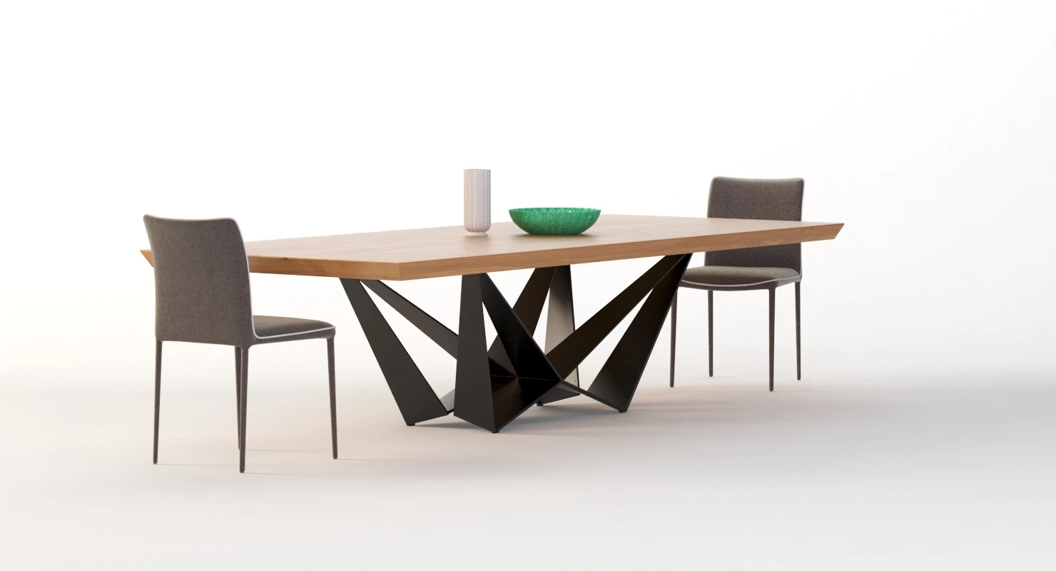 Skorpio Wood Esstisch And Chair 3D Model_08