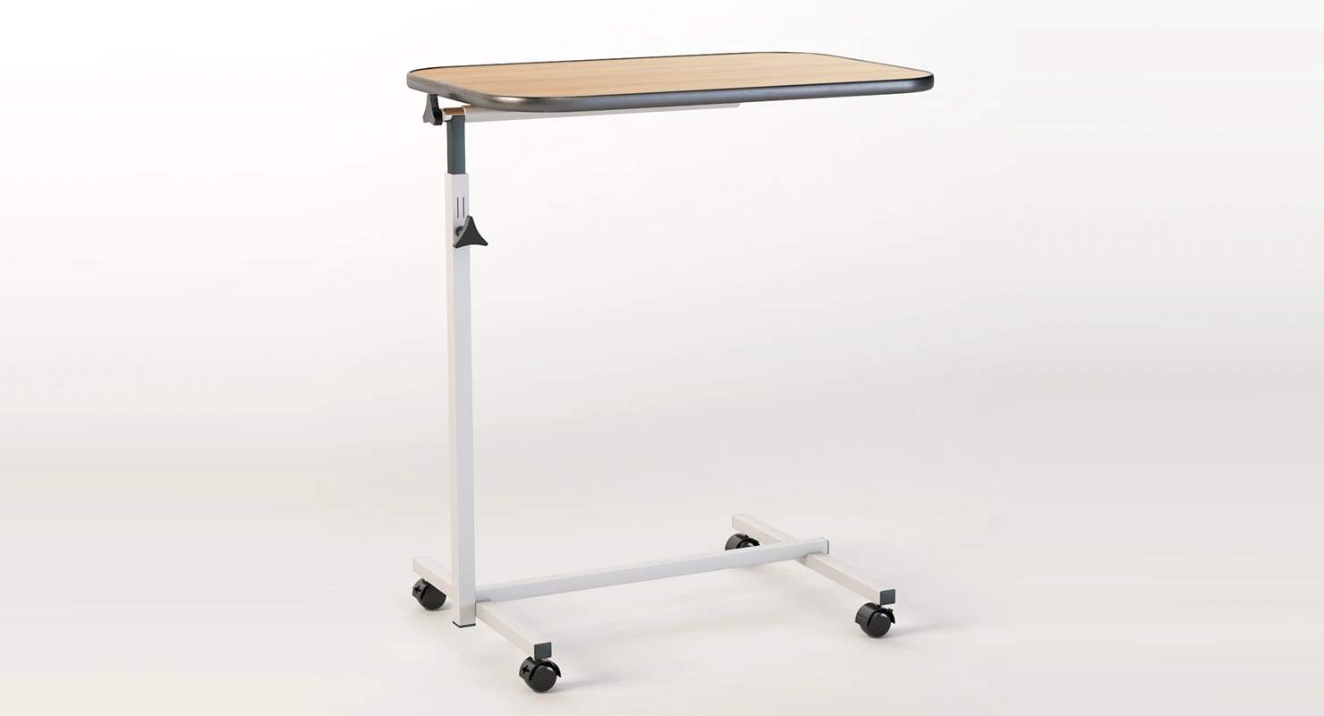 Swivel Tilt Top Hospital Rolling Tray Table 3D Model_01