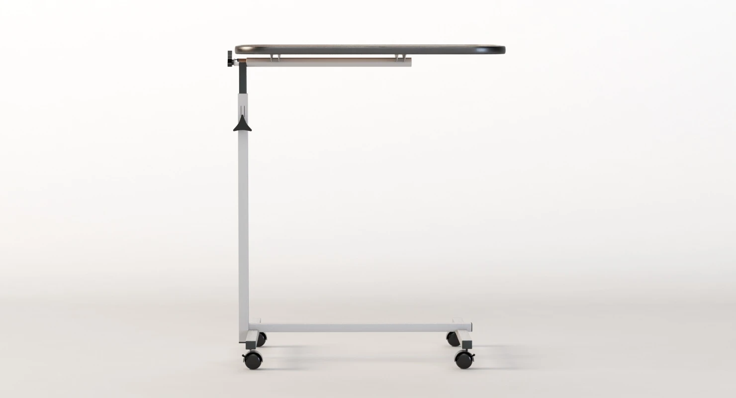Swivel Tilt Top Hospital Rolling Tray Table 3D Model_04