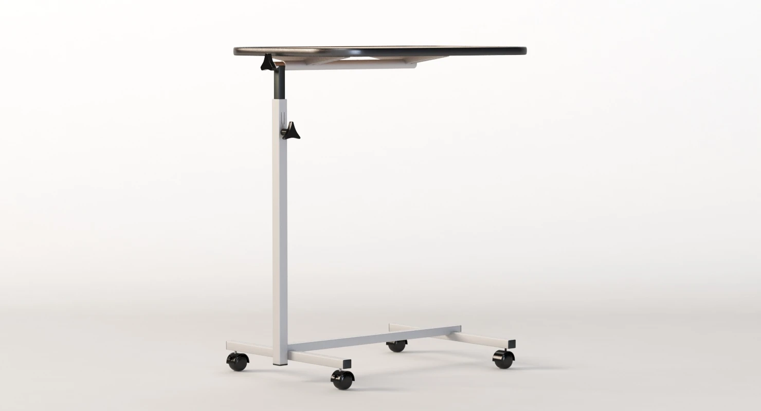 Swivel Tilt Top Hospital Rolling Tray Table 3D Model_05