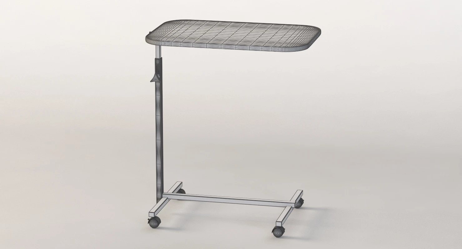 Swivel Tilt Top Hospital Rolling Tray Table 3D Model_011