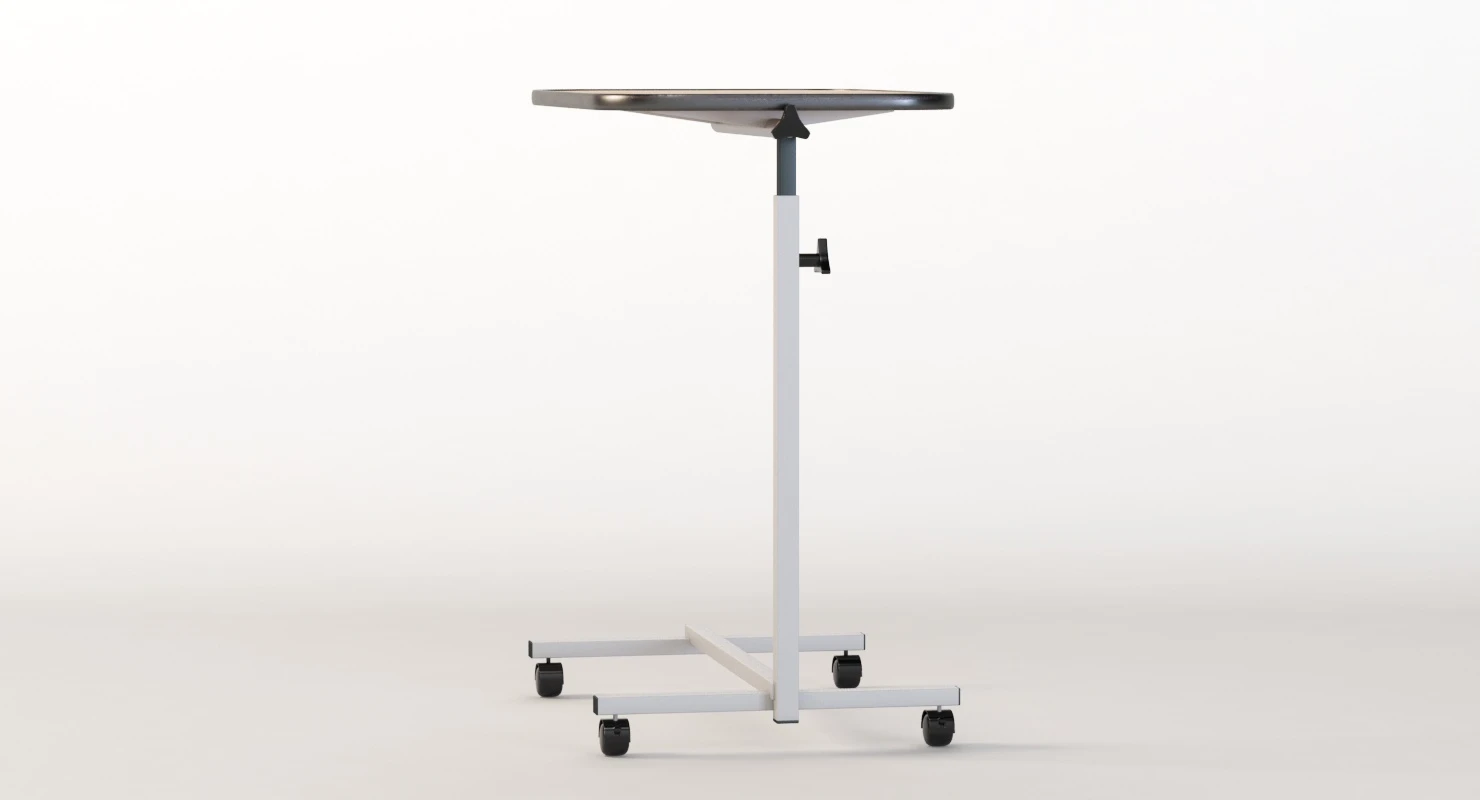 Swivel Tilt Top Hospital Rolling Tray Table 3D Model_06