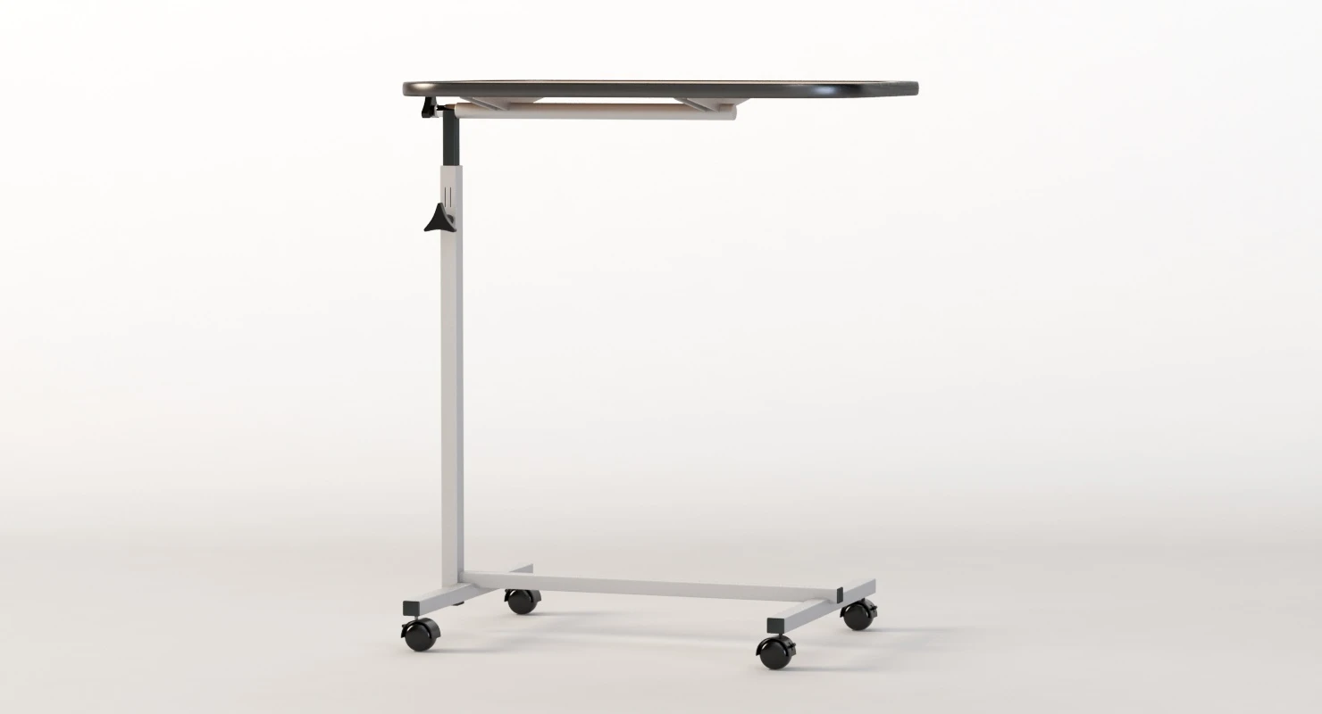 Swivel Tilt Top Hospital Rolling Tray Table 3D Model_010