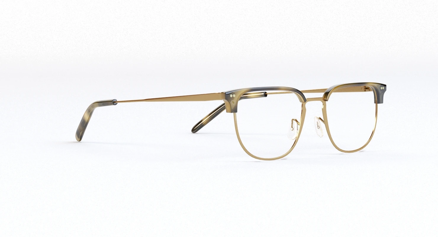 Willman Cocobolo Antique Gold Optical Eyewear by Oliver Peoples 3D Model_04