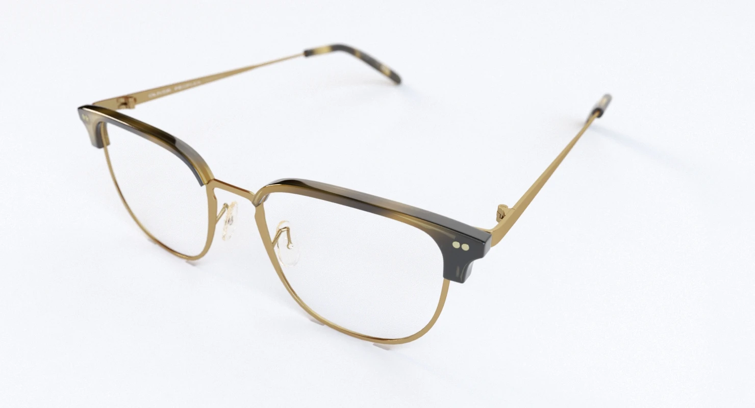 Willman Cocobolo Antique Gold Optical Eyewear by Oliver Peoples 3D Model_03