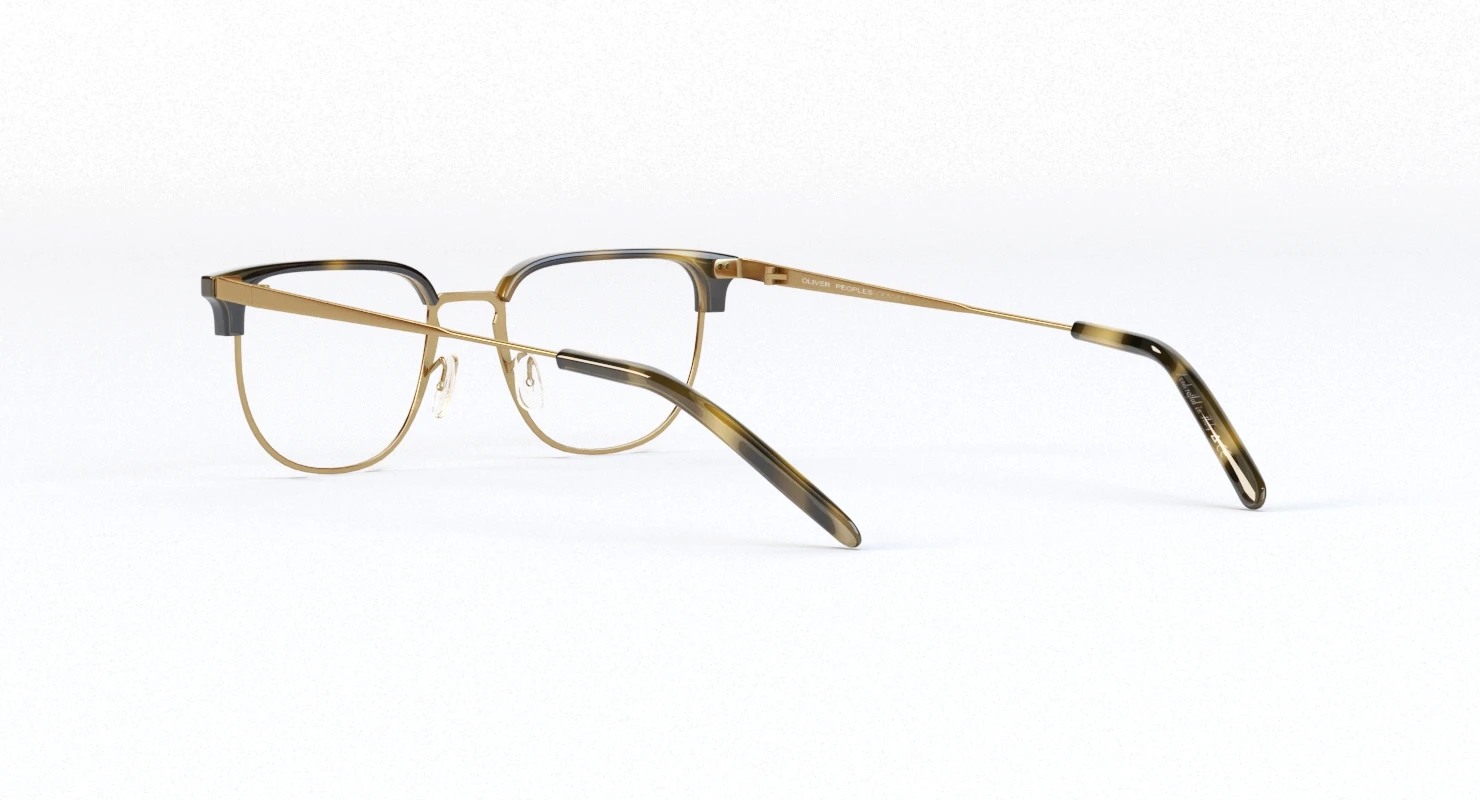 Willman Cocobolo Antique Gold Optical Eyewear by Oliver Peoples 3D Model_07