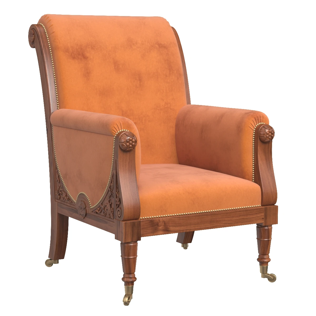 An Exceptional late George IV Carved Mahogany Chair 3D Model_01