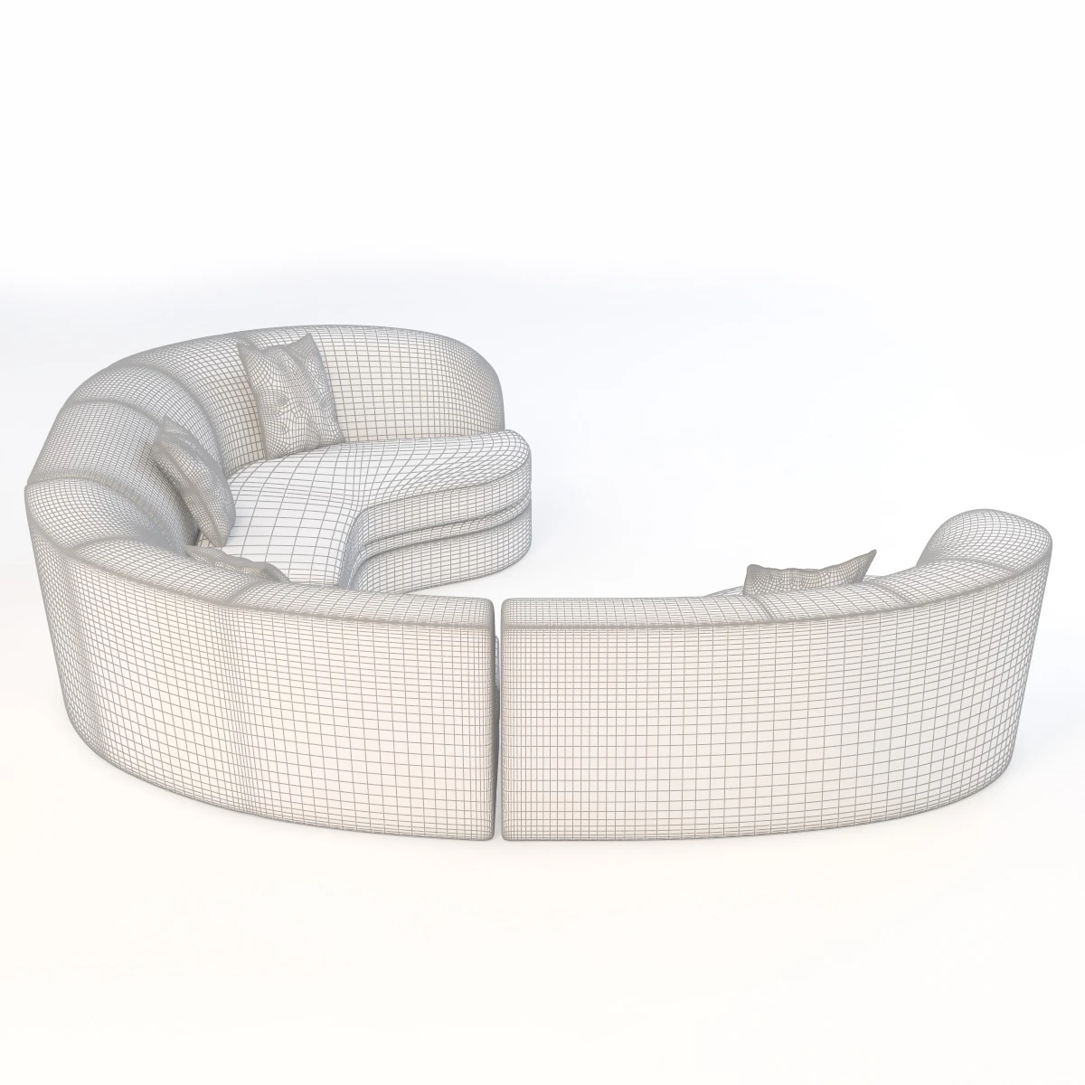 Elegant Curved Sectional Sofa 3D Model_011