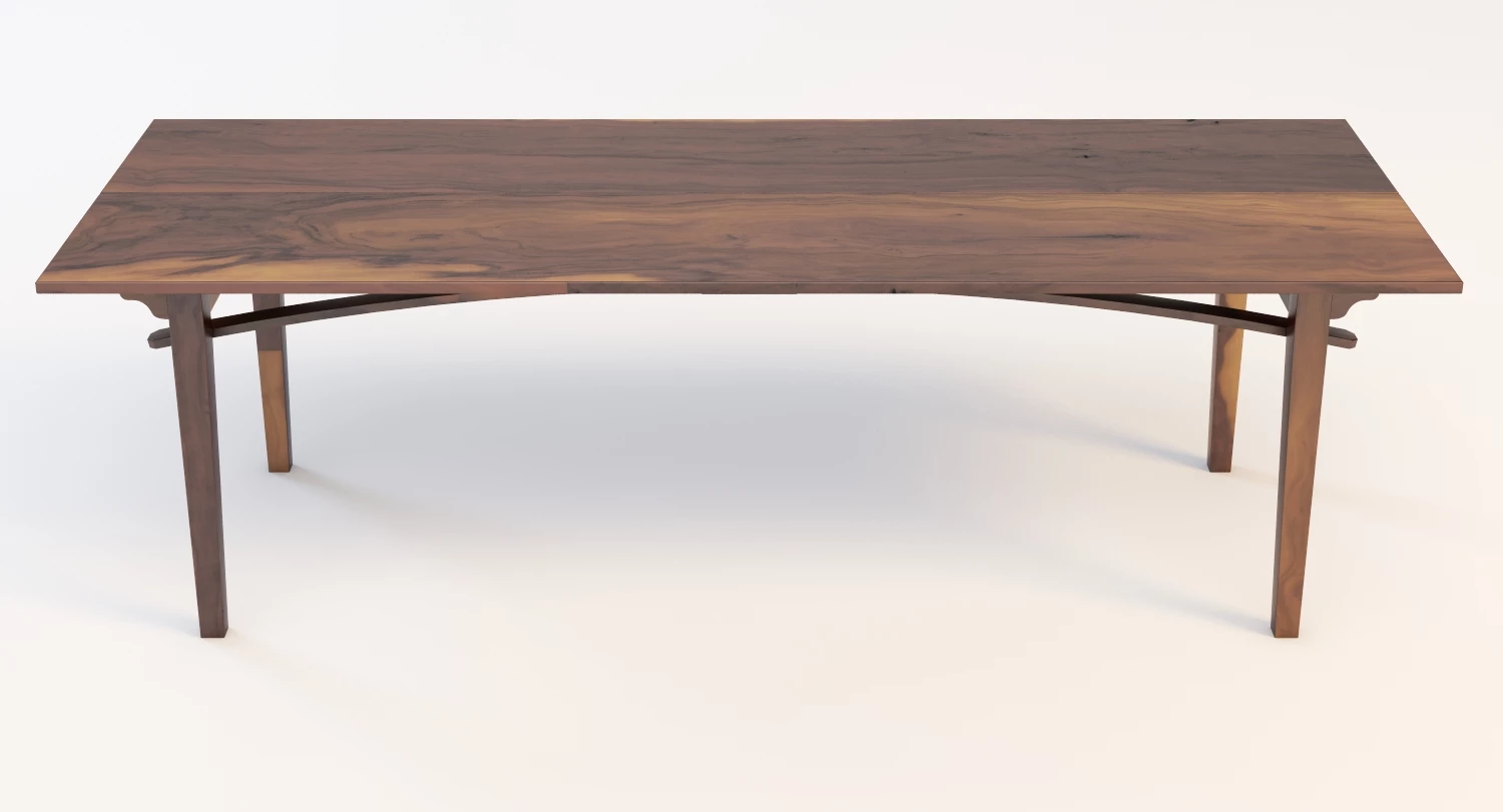 19th Century Two Board Pine Table 3D Model_03