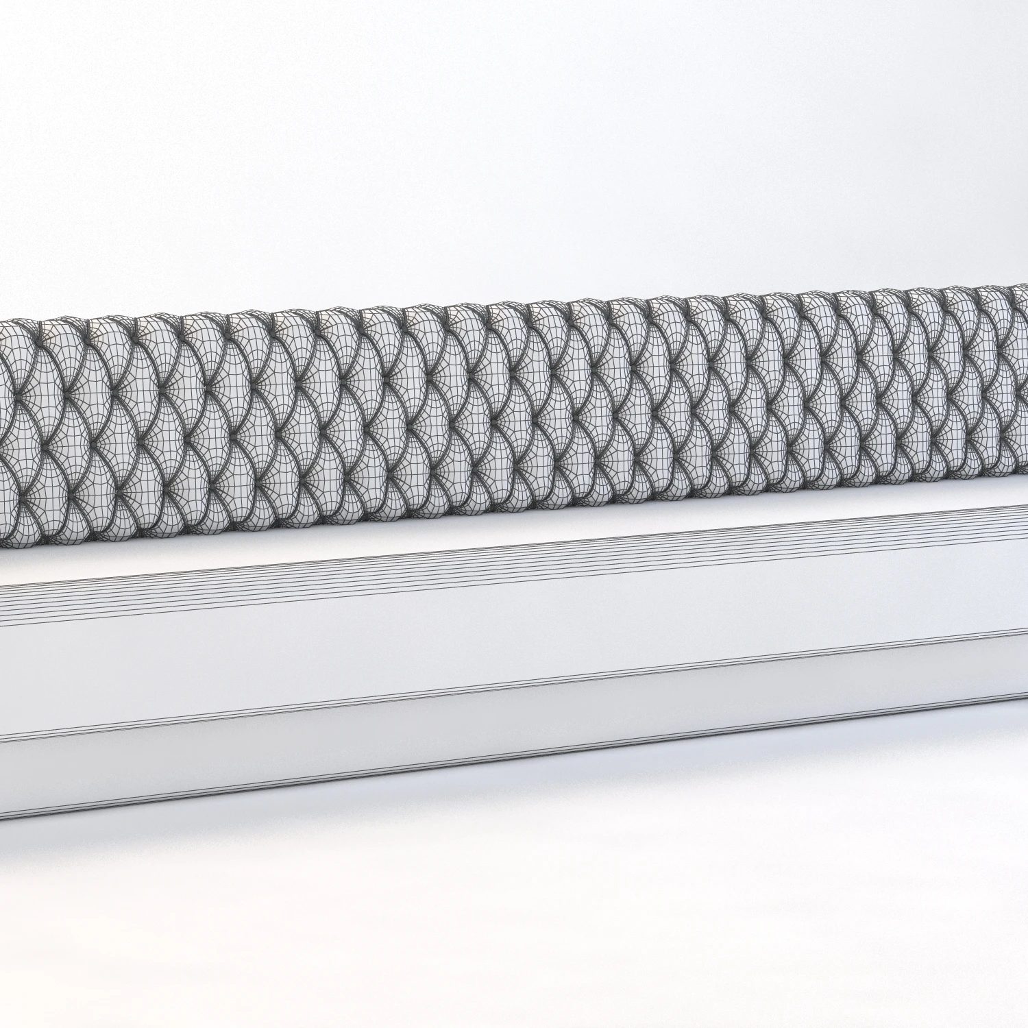 27 Feet Long Tufted Banquette 3D Model_09