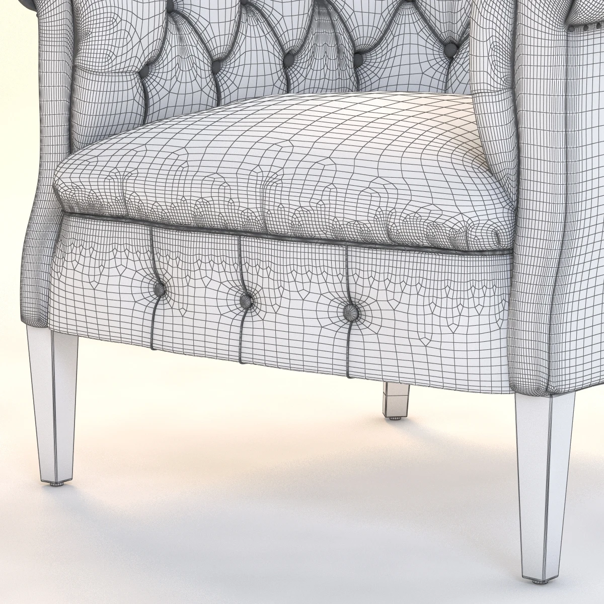 1930S English Tufted Upholstered Tub Chair 3D Model_011