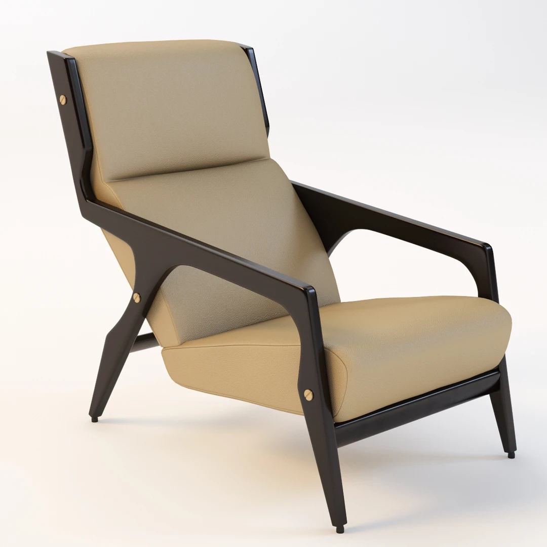 1964 Armchair Gio Ponti 3D Model_01