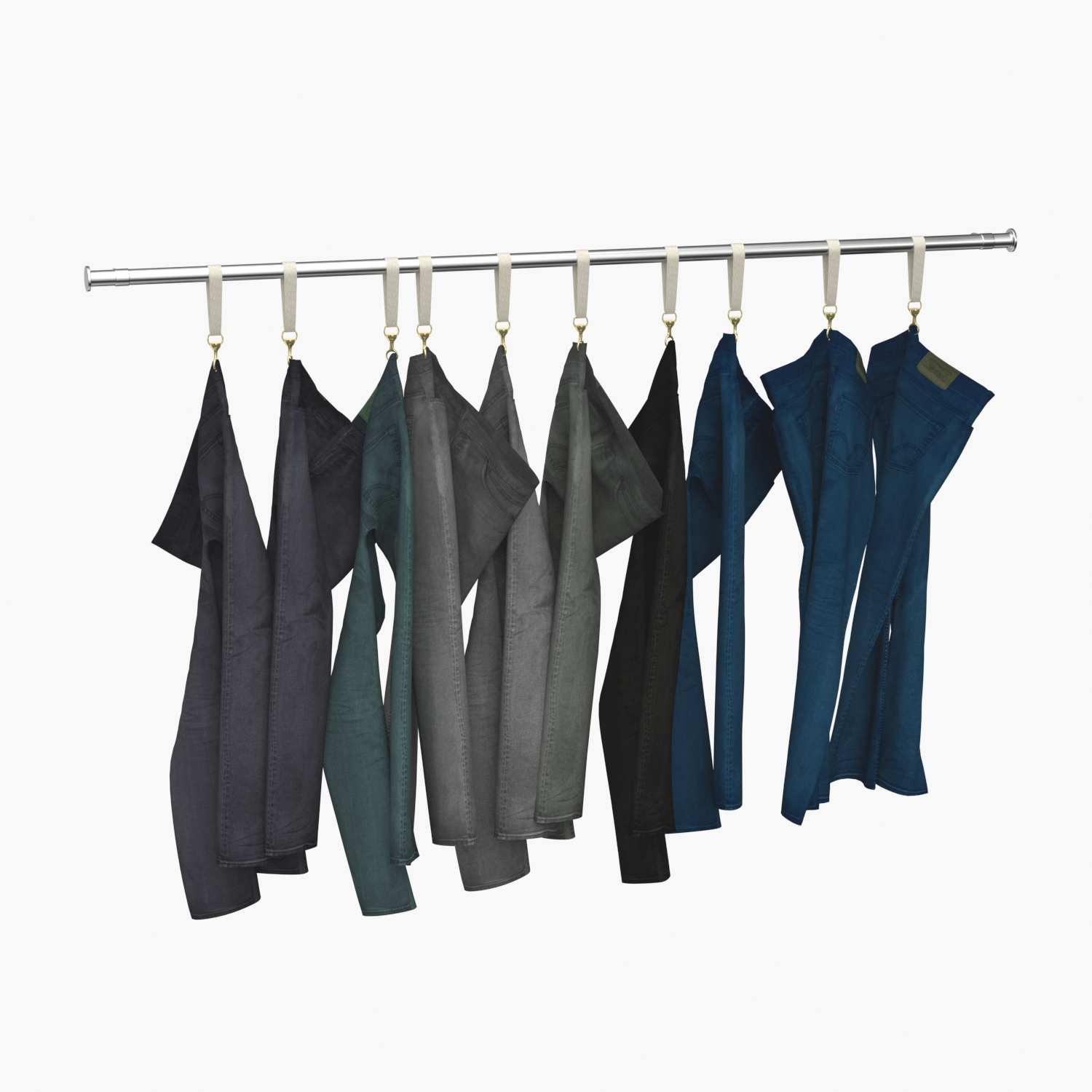 Jeans On Hook 3D Model_01