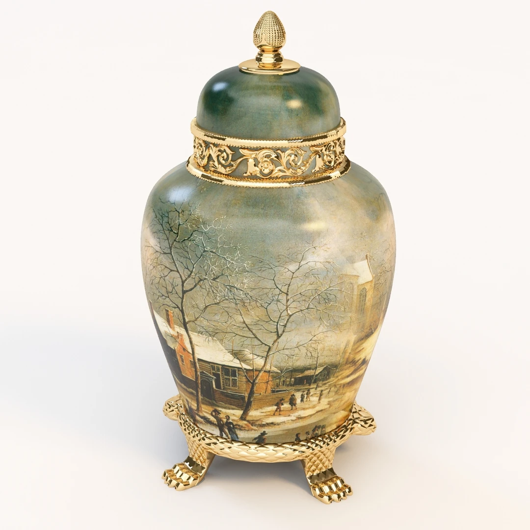 Antique Art Vase 3D Model_06