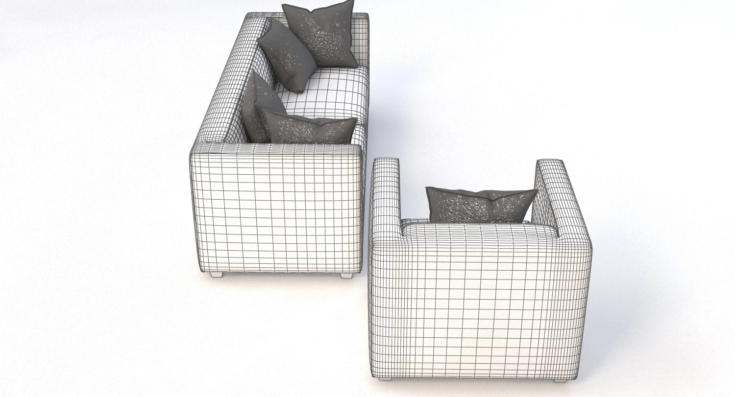 Club Cement Chair and Sofa 3D Model_04