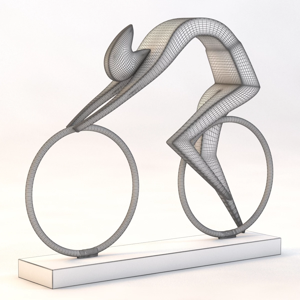 Cyclist Bronze Sculpture 3D Model_09