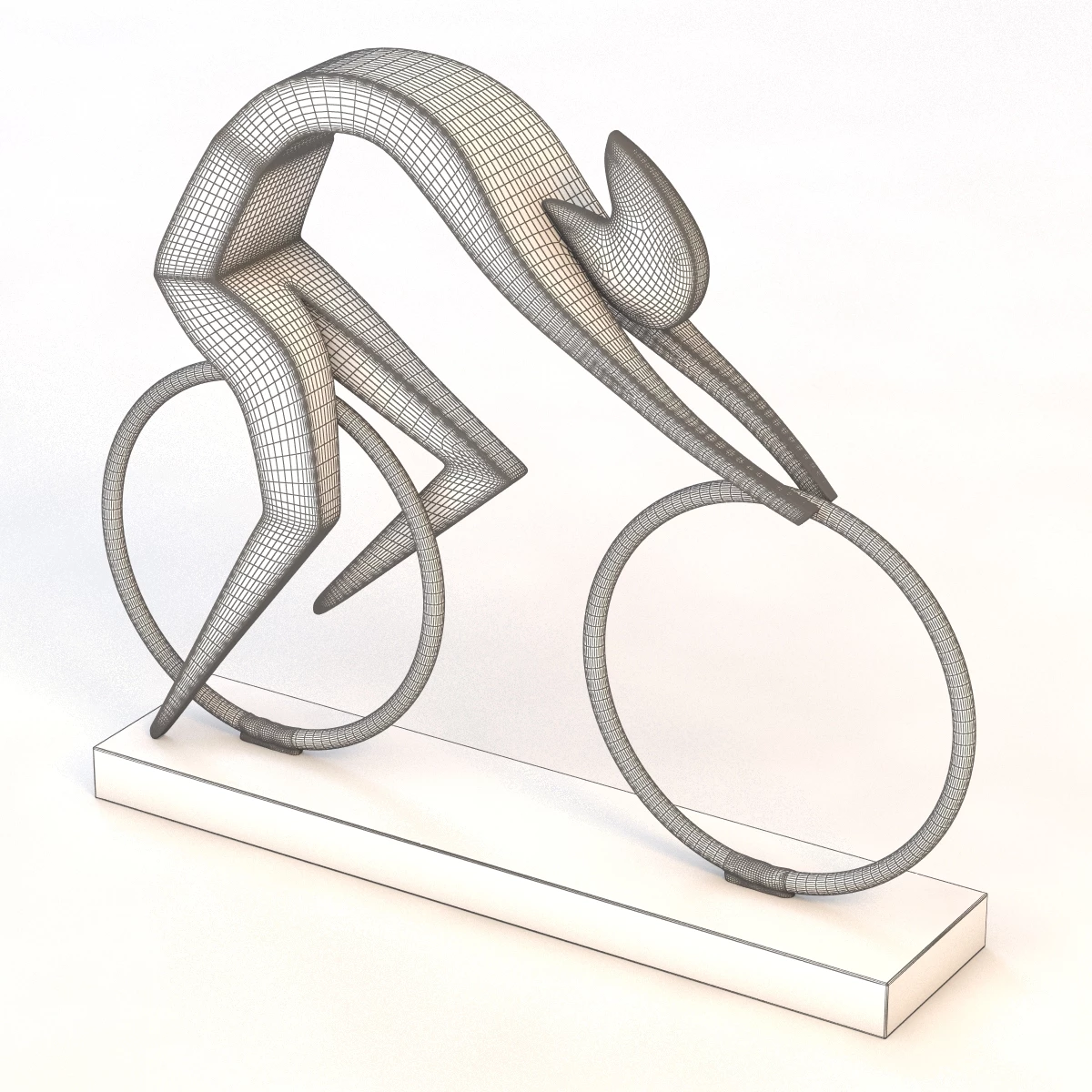 Cyclist Bronze Sculpture 3D Model_011