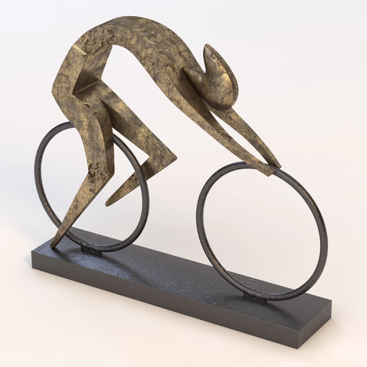 Cyclist Bronze Sculpture 3D Model_04