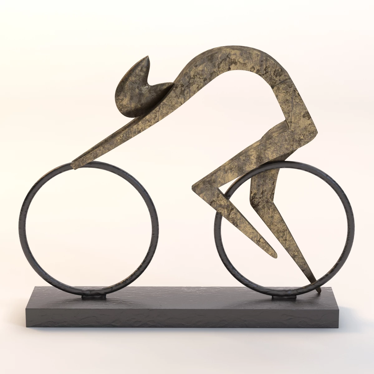 Cyclist Bronze Sculpture 3D Model_08