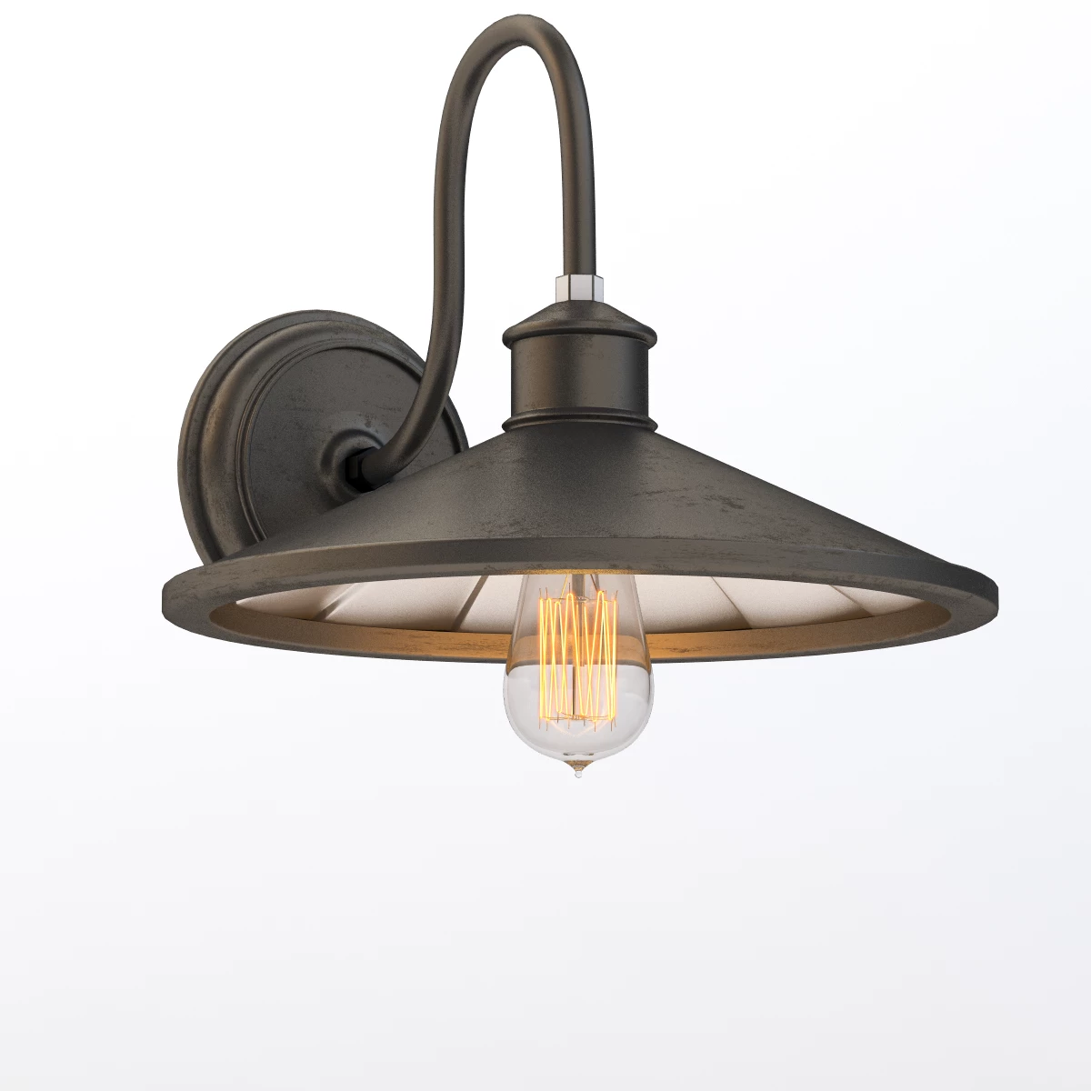 Detail Brooklyn 12in Wide Bronze Wall Sconce 3D Model_01