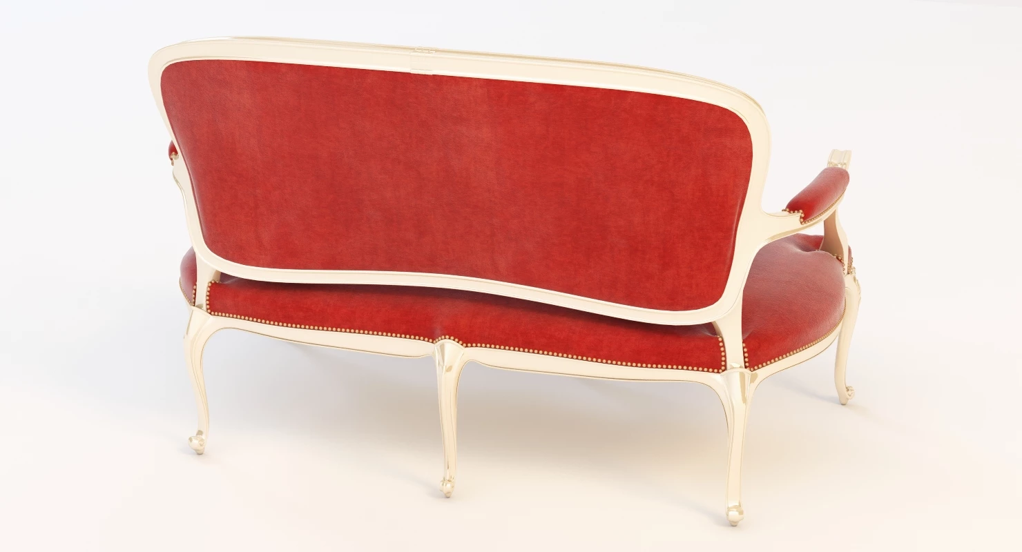 French 19th Century Settee 3D Model_05