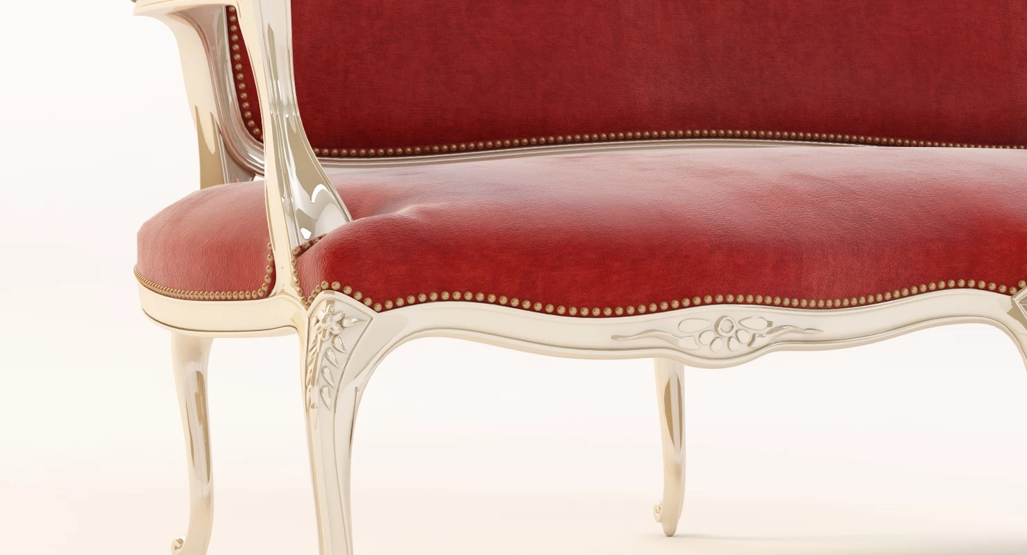 French 19th Century Settee 3D Model_07