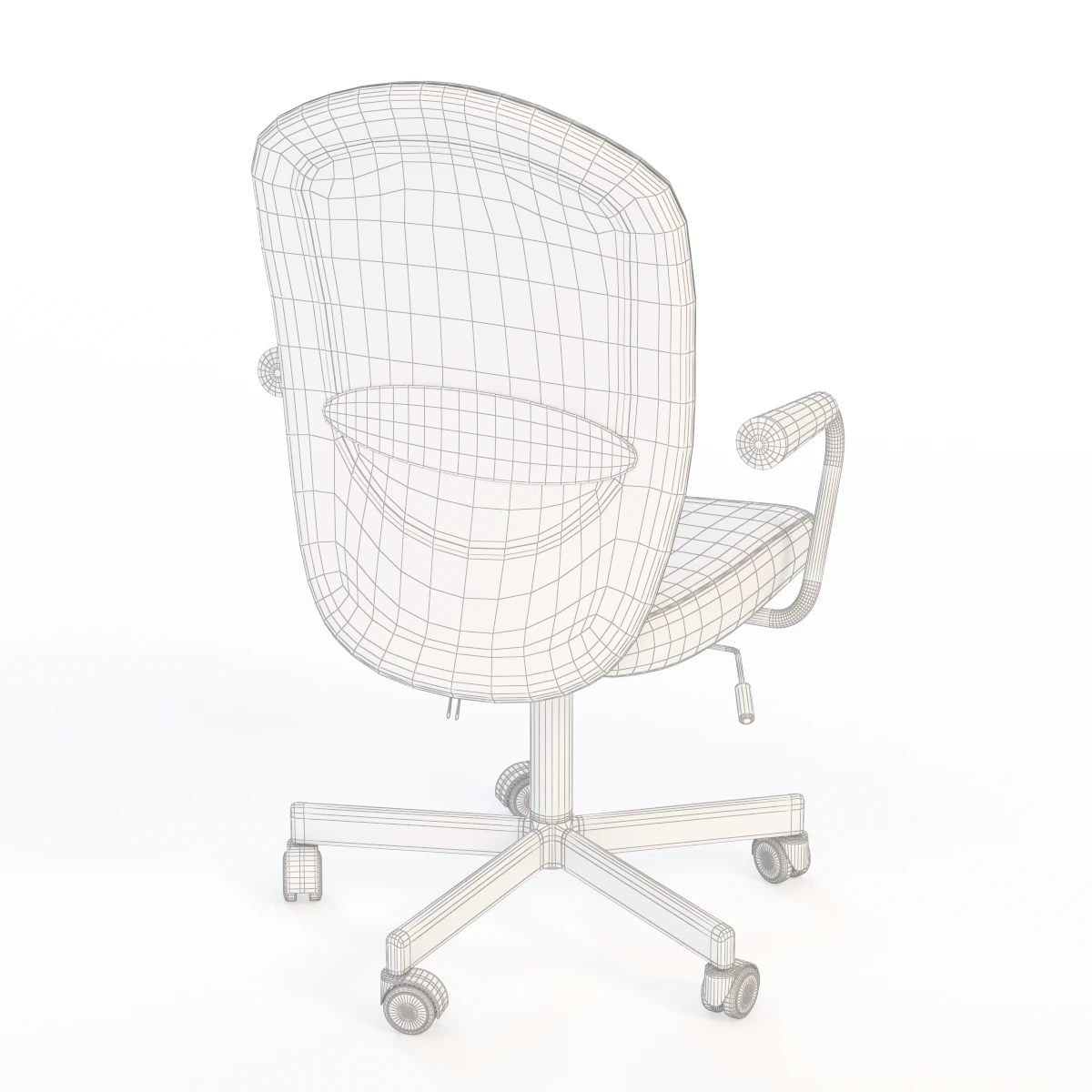Ikea Flintan Nominell Swivel Chair With Armrests 3D Model_012