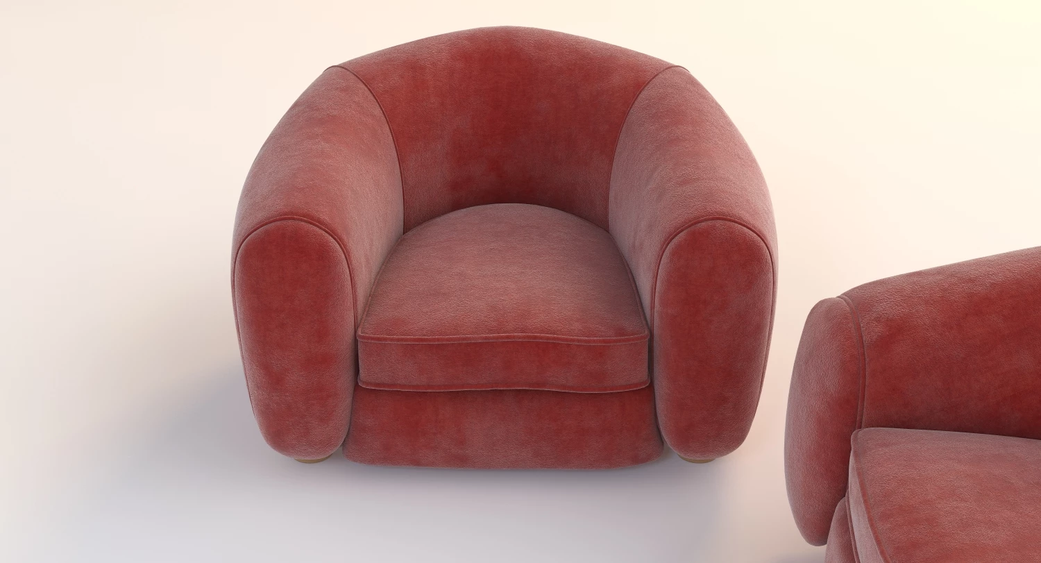 Jean Royere Polar Sofa Set 3D Model_05