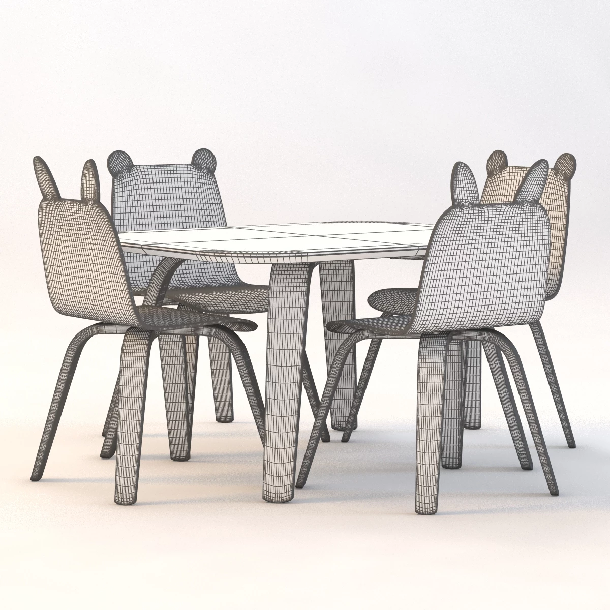 Oeuf Play Table And Chairs 3D Model_09