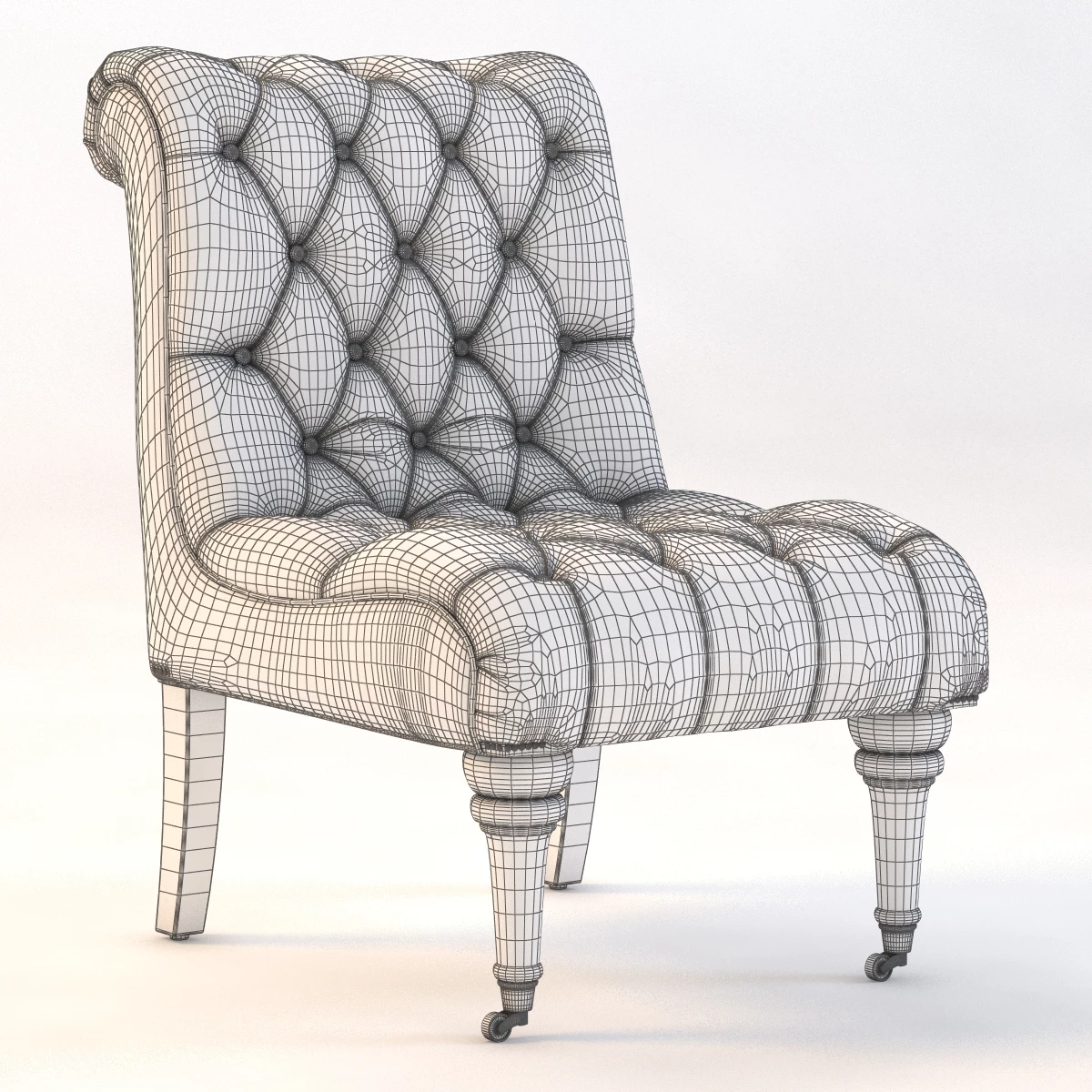 Slub Velvet Orianna Slipper Chair 3D Model_09