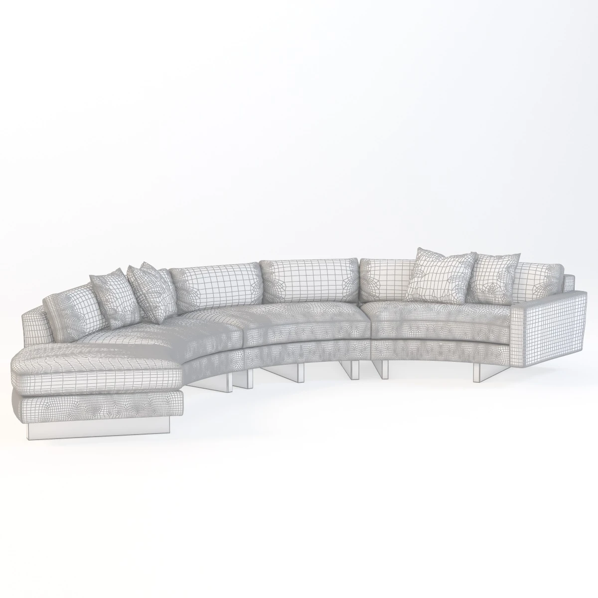 Toasted Clip Curved Sectional Sofa 3D Model_010