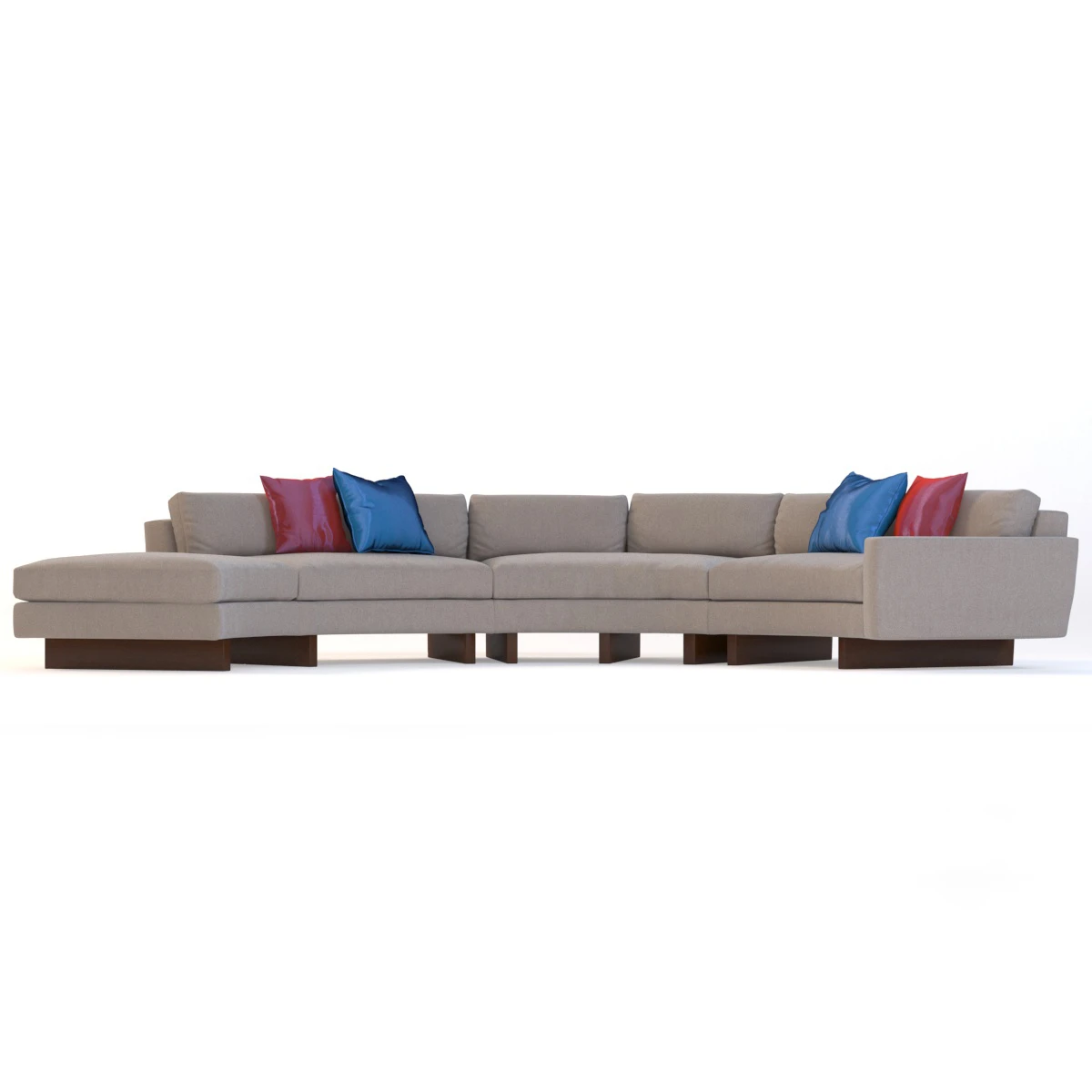 Toasted Clip Curved Sectional Sofa 3D Model_05