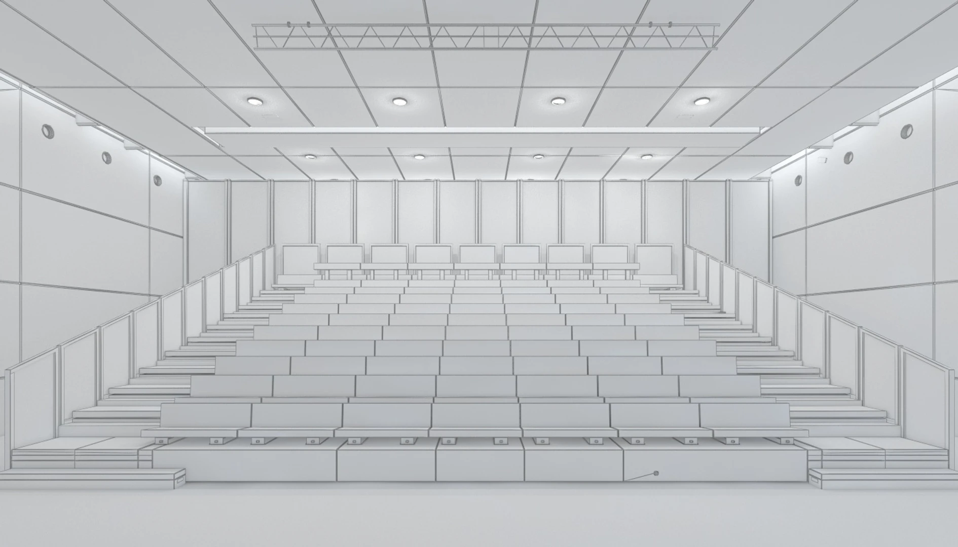 Truffaut Multi-Purpose Hall Theater Interior Scene 3D Model_09