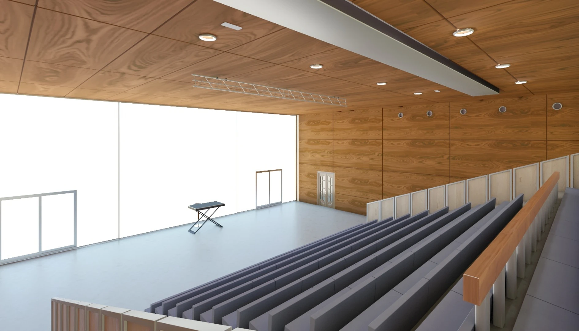 Truffaut Multi-Purpose Hall Theater Interior Scene 3D Model_07
