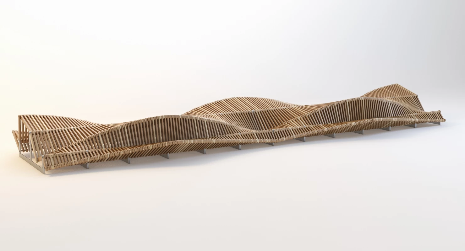 Uiliuili Bench 3D Model_03