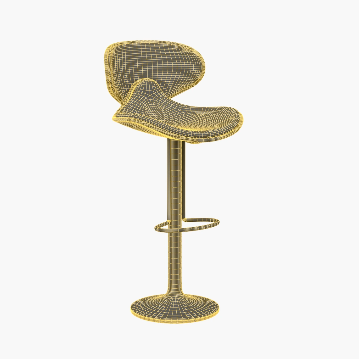 Zuo Fly White Chrome barstool 3D Model_07