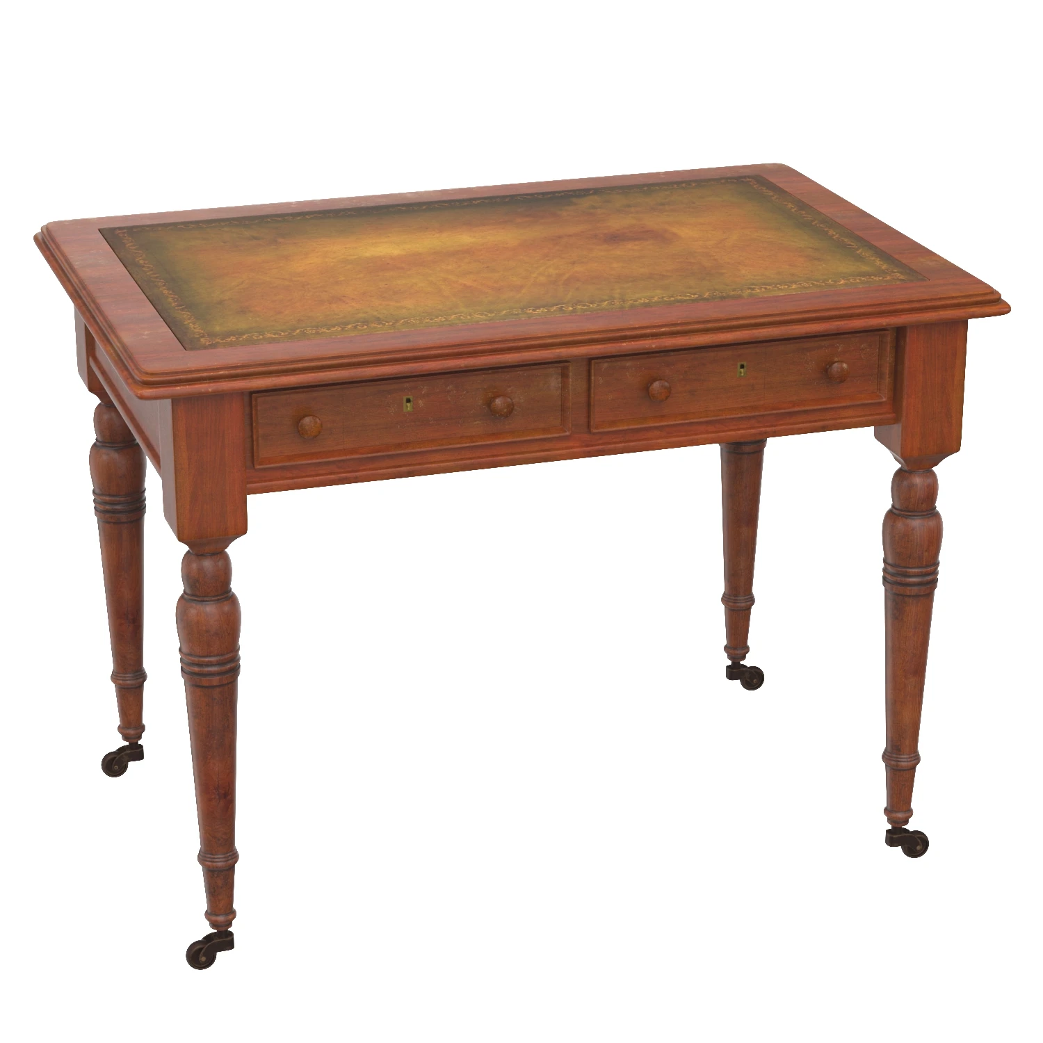 Antique Victorian Writing Table 3D Model_01
