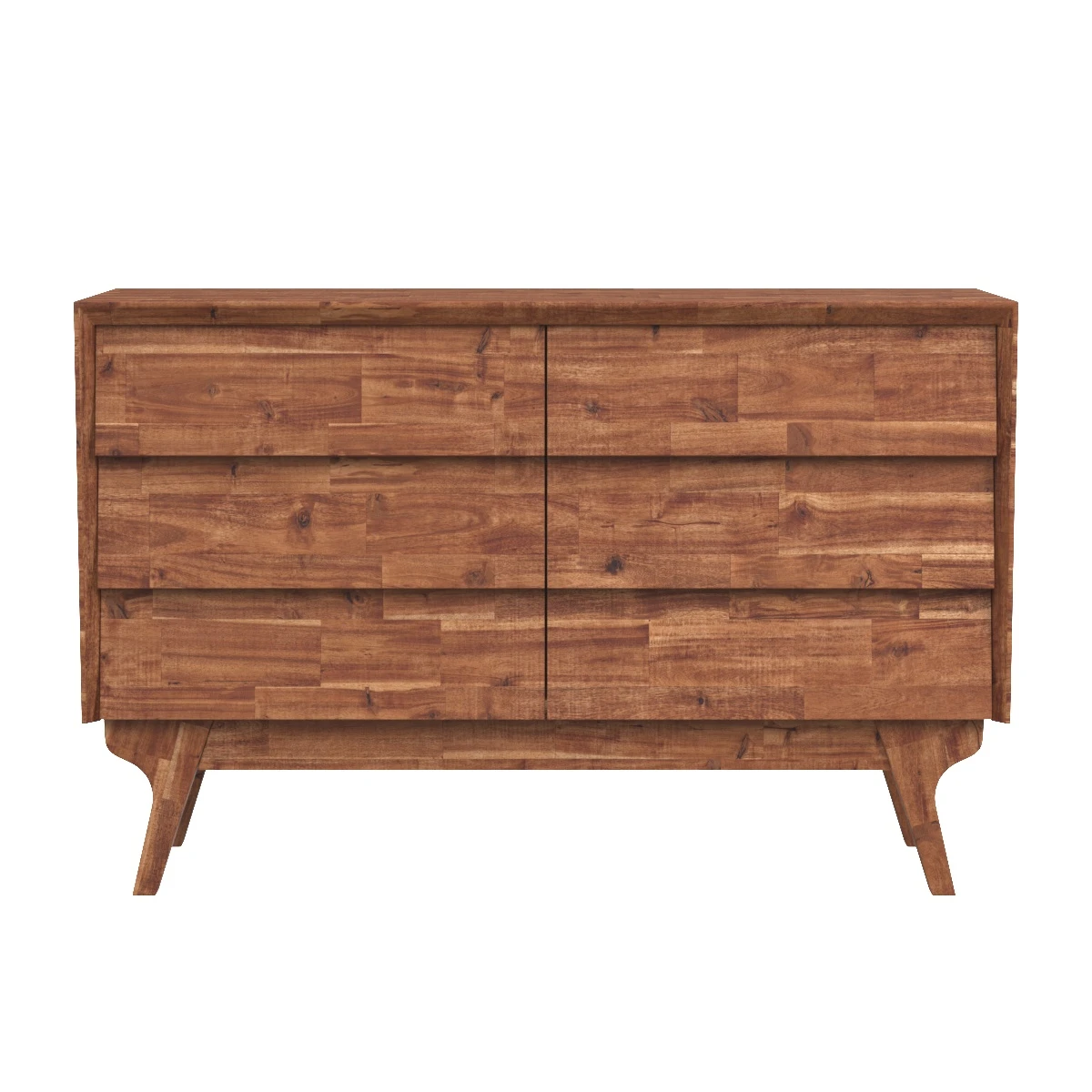 Baxton Studio Sierra Mid-Century Modern Brown Wood 6-Drawer Dresser 3D Model_06