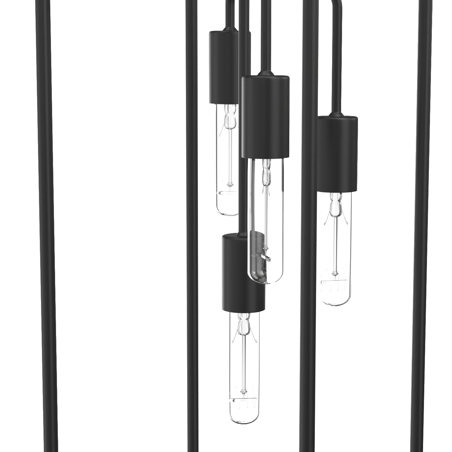 Bonn Collection Four-Light Matte Black Pendant Light 3D Model_05