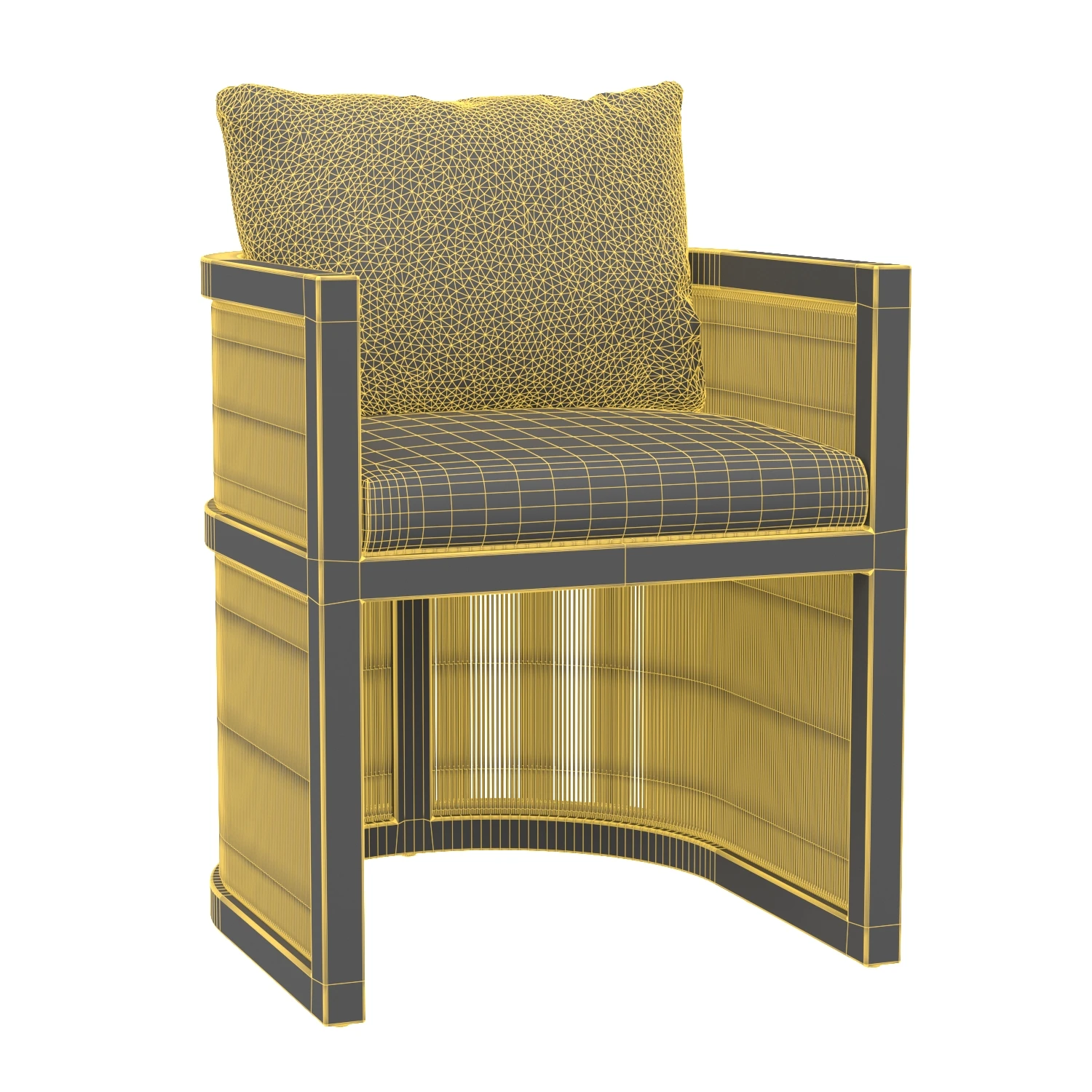 Capri Aluminum Dining Armchair 3D Model_07