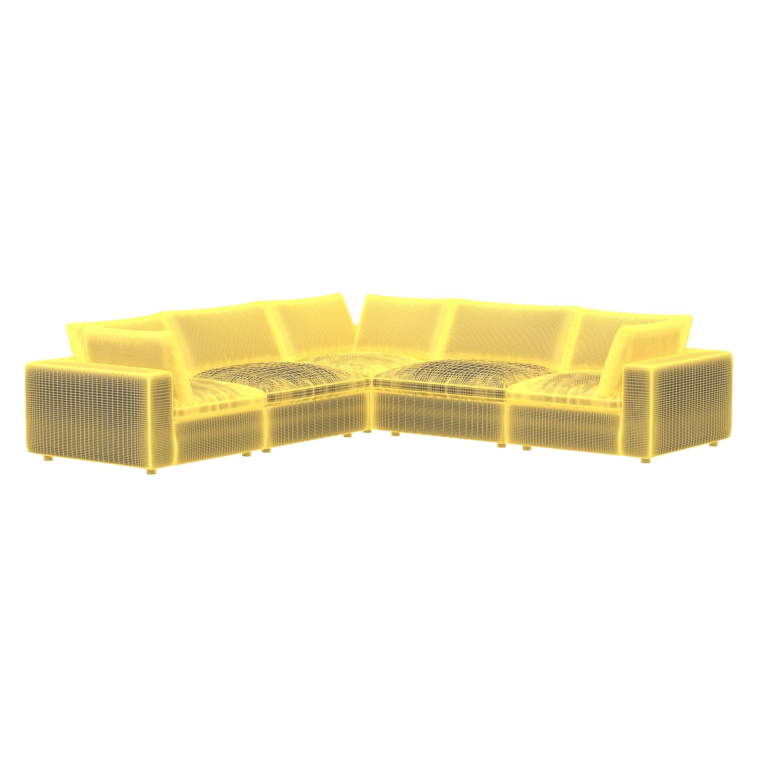 Commix Down Filled Overstuffed 5 Piece Sectional Sofa Set EEI-3359-AZU 3D Model_07