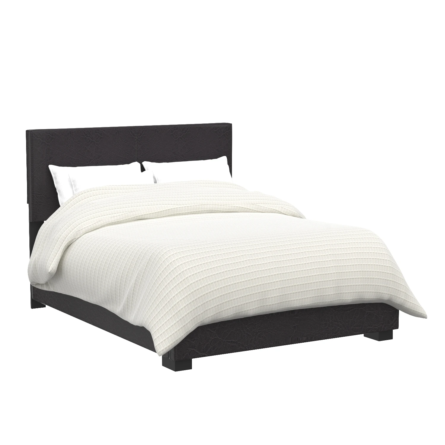 Conner Queen Upholstered Panel Bed Black 3D Model_01