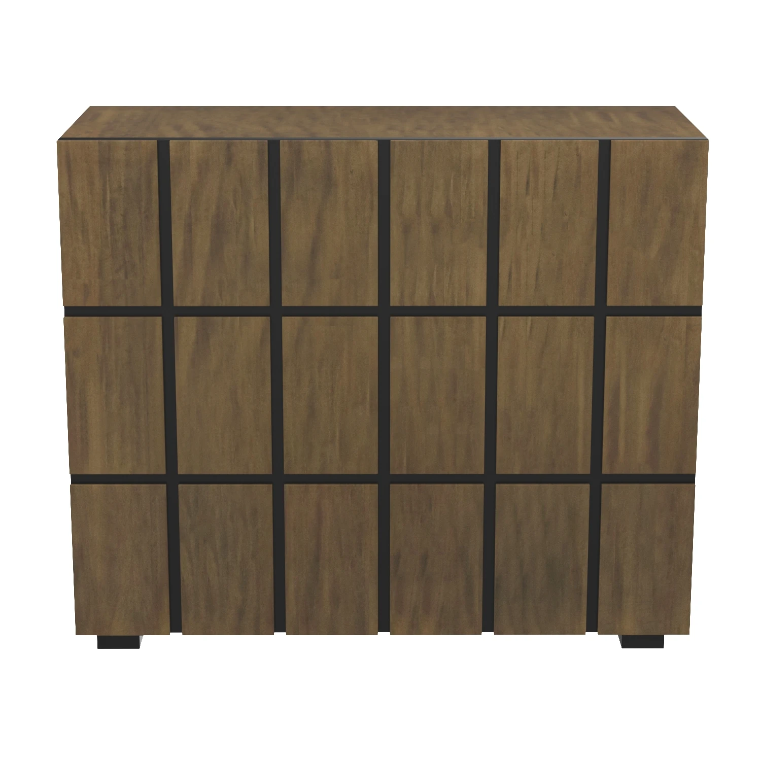 CYPRESS BROWN Two Door Dimensional Squares Wooden Cabinet 40 inch 3D Model_01