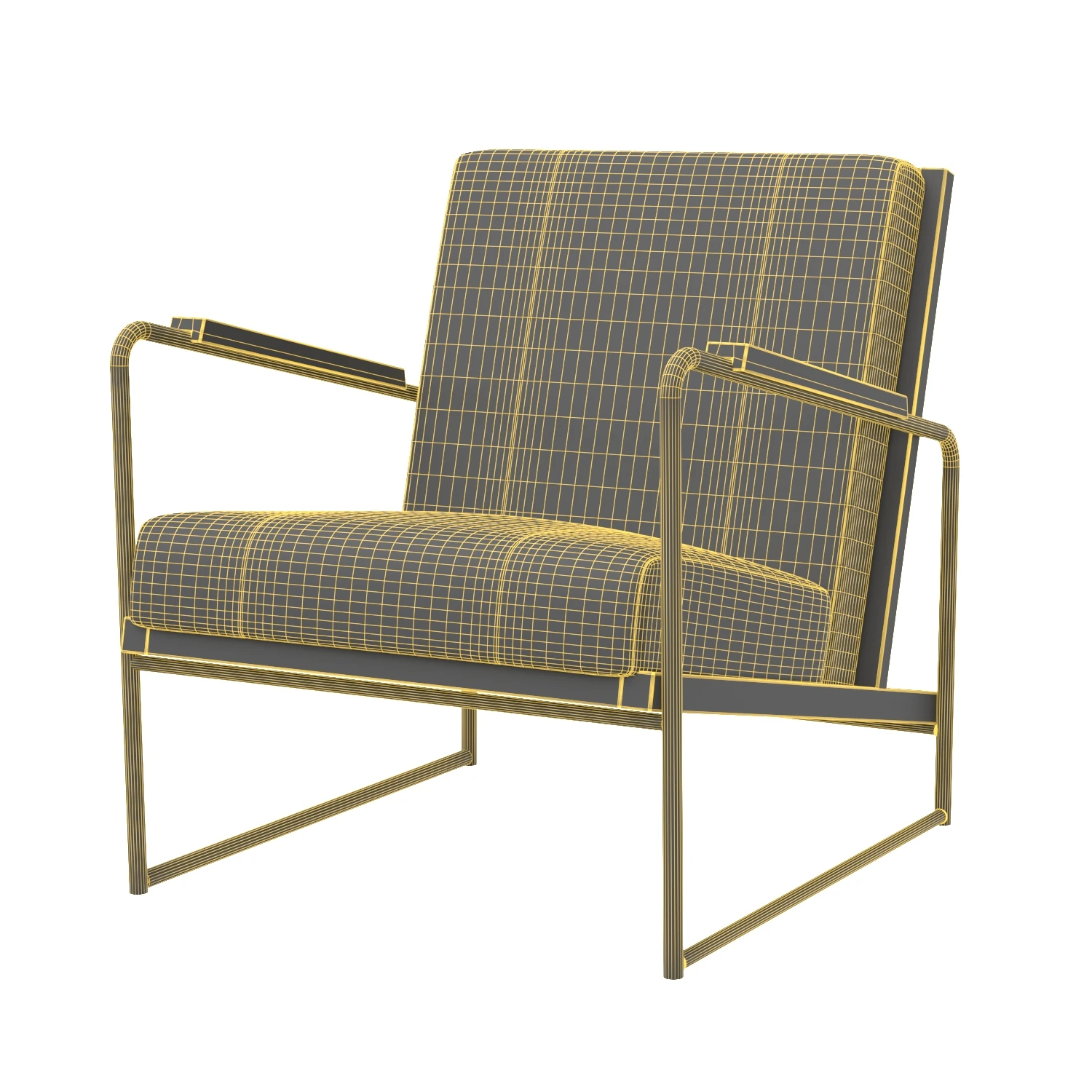 Damian Fabric Accent Arm Chair 3D Model_07