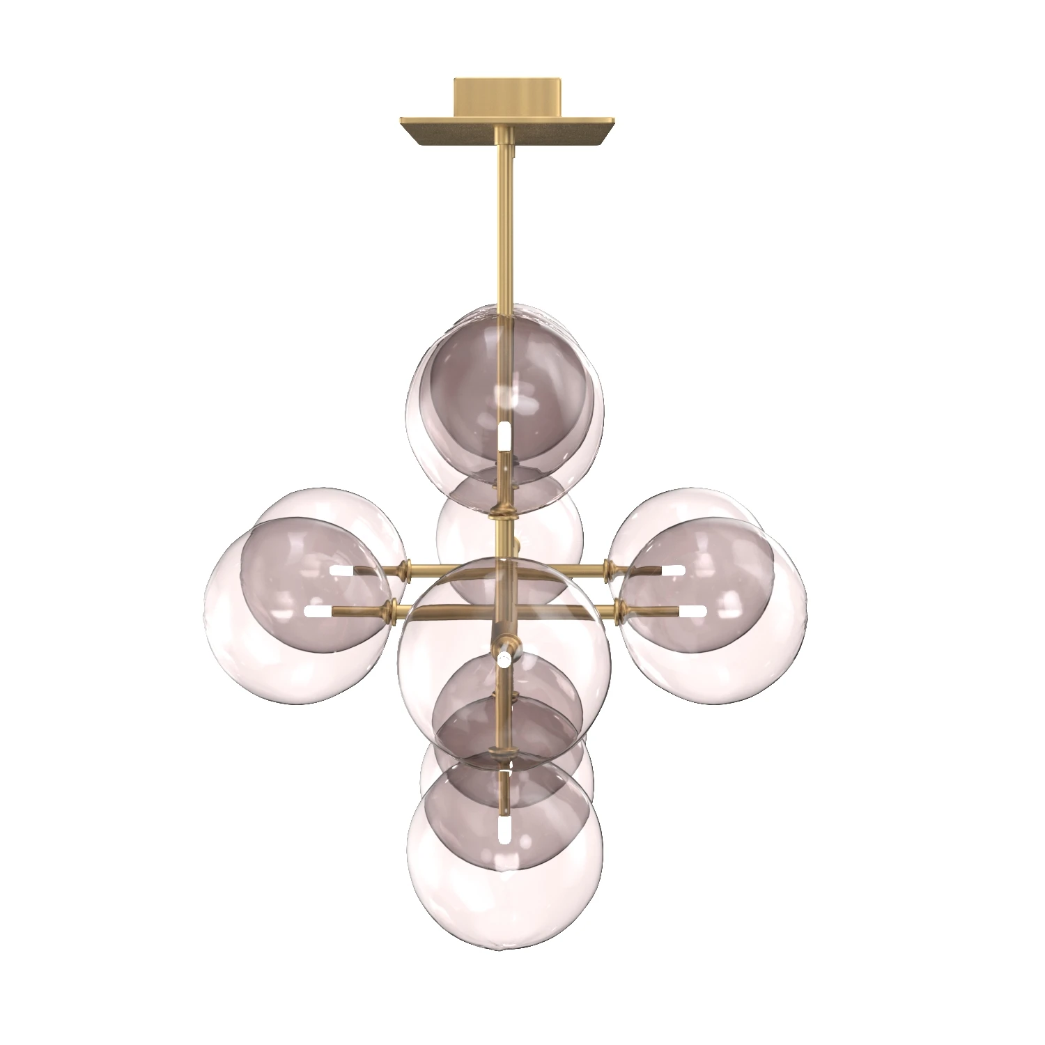 Glass Globe Mobile Linear Chandelier 3D Model_03