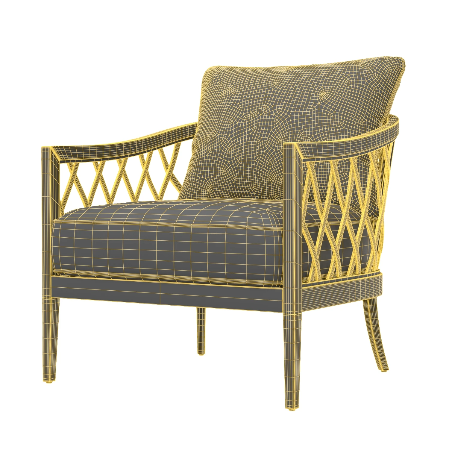 Greystone Teak Lounge Chair 3D Model_07