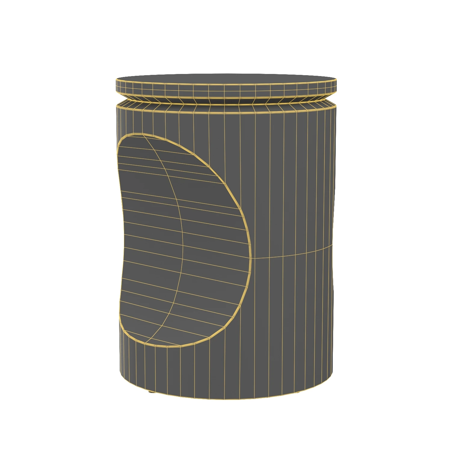 Hardwood Pillar Side Table 3D Model_07